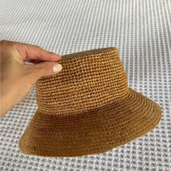 J.Crew Natural Straw Bucket Hat - Brown Trim - Picture 5 of 5